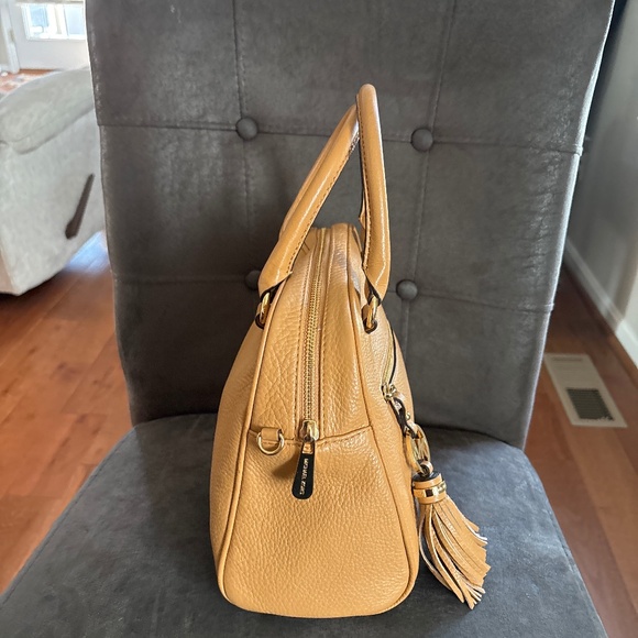 Michael Kors Knox Tassel Pebbled Leather Satchel Handbag - Picture 4 of 8